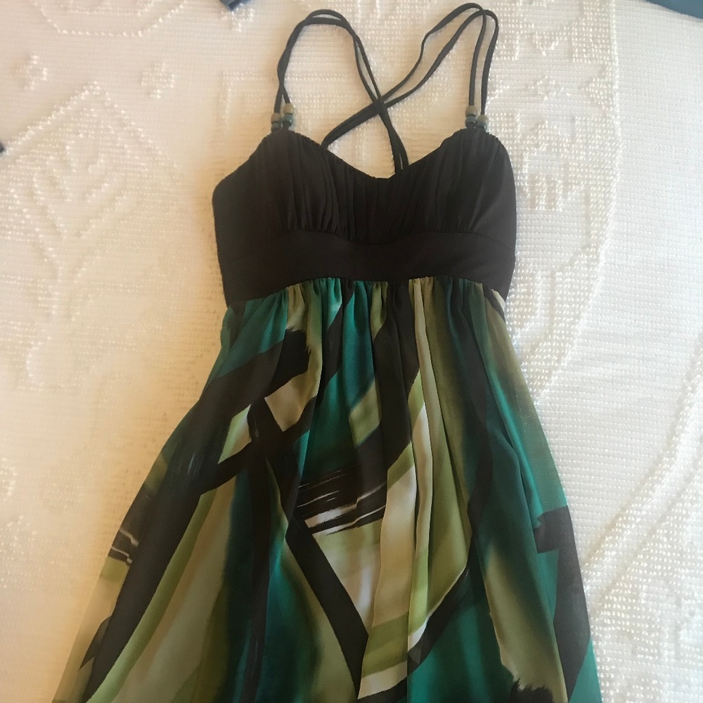 (3/$15) trixxi green and brown formal dress